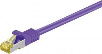 Изображение Goobay RJ45 patchkabel, CAT 6A S/FTP (PiMF), 500 MHz z CAT 7 kable surowym, Fioletowy - Dugo kabla 0.5 m