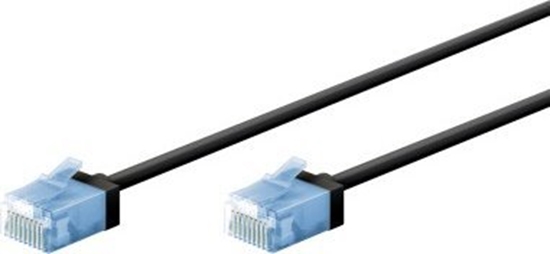 Изображение Goobay Ultra-elastyczny CAT 6A kabel krosowy, slim, U/UTP, czarny - Dugo kabla 3 m