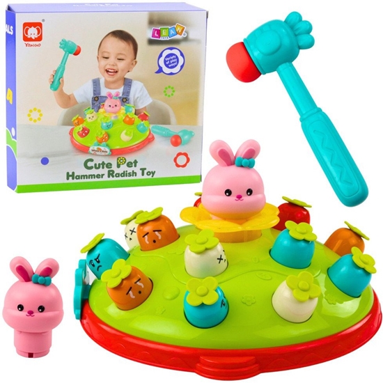 Picture of Gra Zrcznociowa Uderz Motkiem Marchewki Wyskakujcy Królik LEAN Toys