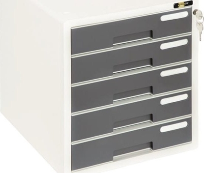 Picture of Grand POJEMNIK Z 5 SZUFLADAMI PLASTIKOWY NA ZAMEK YELLOW ONE GRAND YL-S905 SZARY