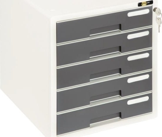 Picture of Grand POJEMNIK Z 5 SZUFLADAMI PLASTIKOWY NA ZAMEK YELLOW ONE GRAND YL-S905 SZARY