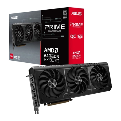 Picture of Graphics Card|ASUS|AMD Radeon RX 9070|16 GB|GDDR6|256 bit|PCIE 5.0 16x|Triple slot Fansink|1xHDMI|3xDisplayPort|PRIME-RX9070-O16G