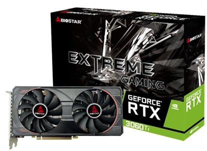 Attēls no Graphics Card|BIOSTAR|NVIDIA GeForce RTX 3060 Ti|8 GB|GDDR6|256 bit|PCIE 4.0 16x|GPU 1410 MHz|Dual Slot Fansink|1xHDMI|3xDisplayPort|VN3606TM82
