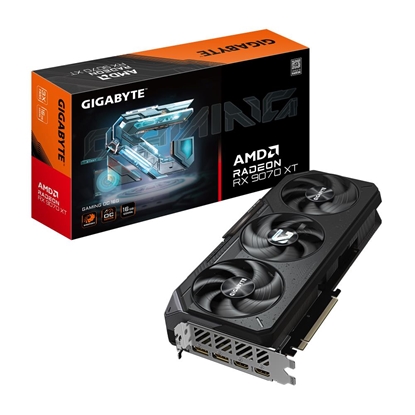 Attēls no Graphics Card|GIGABYTE|AMD|Radeon RX 9070 XT|16 GB|GDDR6|256 bit|PCI Express 5.0|Active|R9070XTGAMINGOC-16GD1.0