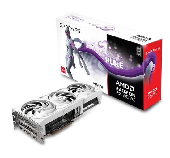 Picture of Graphics Card|SAPPHIRE|AMD Radeon RX 9070|16 GB|GDDR6|256 bit|PCIE 5.0 16x|Triple slot Fansink|2xHDMI|2xDisplayPort|11349-02-20G