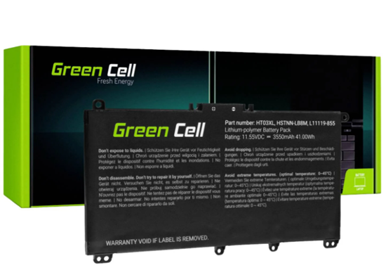 Изображение Green Cell HT03XL Laptop Battery 11.4V / 3400mAh