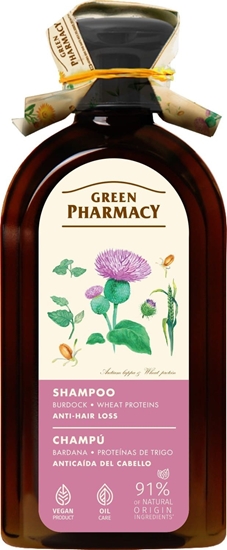 Picture of GREEN PHARMACY Szampon przeciw wypadaniu wosów opian i Biaka pszenicy 350 ml