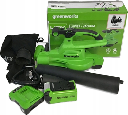 Picture of Greenworks 40V dmuchawa/odkurzacz Greenworks GD40BVIIK2x zestaw adowarka + 2x aku 2Ah