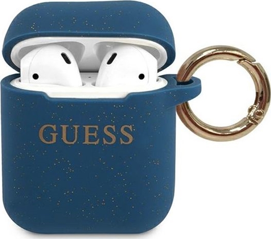 Picture of GUACCSILGLBL Guess Silicone Case for Airpods 12 Blue