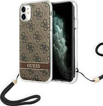 Attēls no Guess Etui Guess do iPhone 11 brzowy hardcase 4G Print Strap