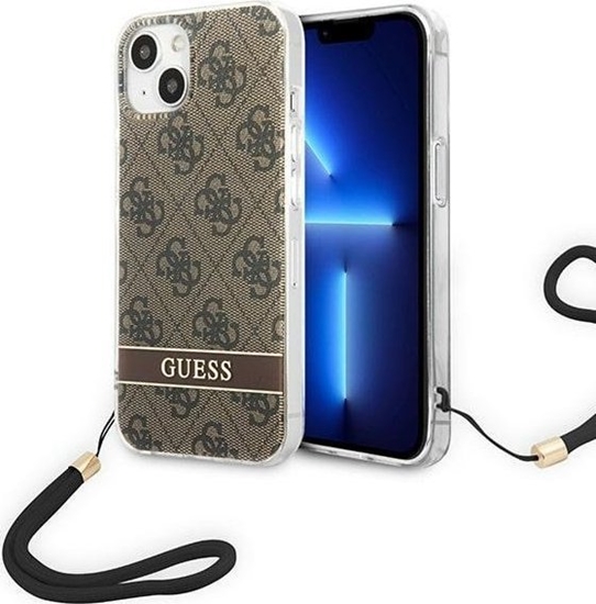 Picture of Guess Etui Guess do iPhone 14 Plus 6,7" brzowy/brown hardcase 4G Print Strap