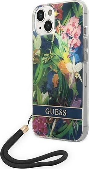 Picture of Guess Etui Guess do iPhone 14 Plus 6,7" niebieski/blue hardcase Flower Strap