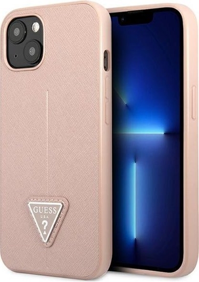 Picture of Guess Etui do iPhone 14 Plus 6,7" róowy/pink hardcase SaffianoTriangle Logo