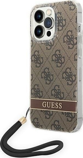 Picture of Guess Etui Guess do iPhone 14 Pro 6,1" brzowy/brown hardcase 4G Print Strap