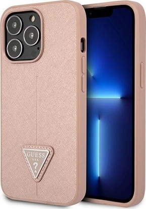 Attēls no Guess Etui do iPhone 14 Pro 6,1" róowy/pink hardcase SaffianoTriangle Logo