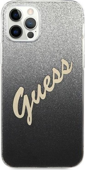 Picture of Guess Etui Guess GUHCP12MPCUGLSBK Apple iPhone 12/12 Pro czarny/black hardcase Glitter Gradient Script
