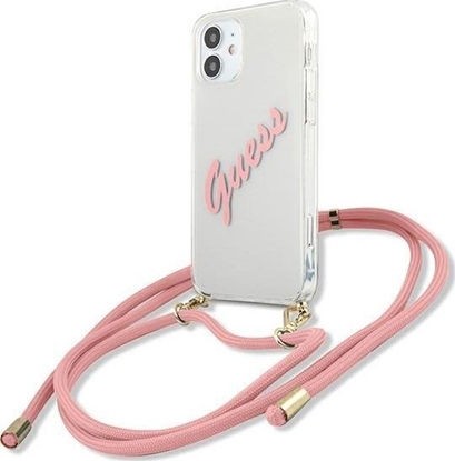 Attēls no Guess Etui Guess GUHCP12SCRTVSPI Apple iPhone 12 mini róowy/pink hardcase Script Vintage
