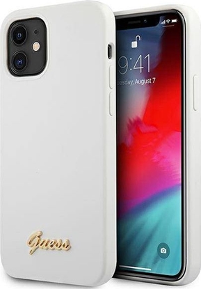 Attēls no Guess Etui Guess GUHCP12SLSLMGWH Apple iPhone 12 mini biay/white hardcase Metal Logo Script