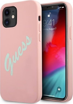 Attēls no Guess Etui Guess GUHCP12SLSVSPG Apple iPhone 12 mini róowo zielony/green pink hardcase Silicone Vintage