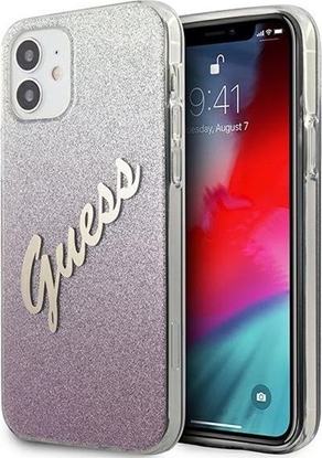 Attēls no Guess Etui Guess GUHCP12SPCUGLSPI Apple iPhone 12 mini róowy/pink hardcase Glitter Gradient Script