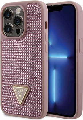 Attēls no Guess Etui Guess GUHCP14LHDGTPP Apple iPhone 14 Pro róowy/pink hardcase Rhinestone Triangle