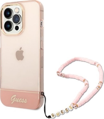 Attēls no Guess Etui Guess GUHCP14LHGCOHP Apple iPhone 14 Pro róowy/pink hardcase Translucent Pearl Strap