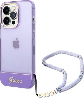 Attēls no Guess Etui Guess GUHCP14LHGCOHU Apple iPhone 14 Pro fioletowy/purple hardcase Translucent Pearl Strap