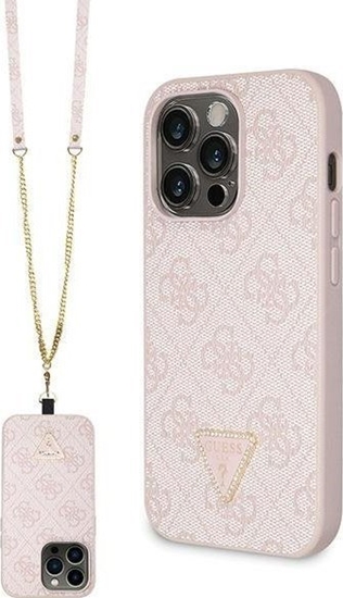 Picture of Guess Etui GUHCP14LP4TDSCPP Apple iPhone 14 Pro hardcase Crossbody 4G Metal Logo róowy/pink