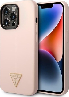 Attēls no Guess Etui Guess GUHCP14LSLTGP Apple iPhone 14 Pro róowy/pink hardcase Silicone Triangle