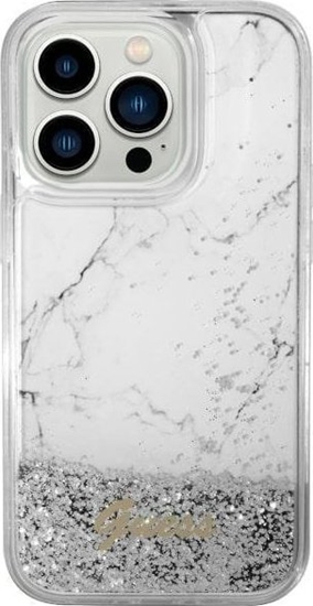 Picture of Guess Etui Guess GUHCP14SLCSGSGH Apple iPhone 14 biay/white hardcase Liquid Glitter Marble