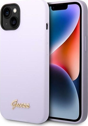 Attēls no Guess Etui Guess GUHCP14SSLSMU Apple iPhone 14 fioletowy/purple hard case Silicone Vintage Gold Logo