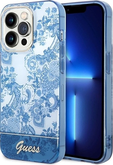 Picture of Guess Etui Guess GUHCP14XHGPLHB Apple iPhone 14 Pro Max niebieski/blue hardcase Porcelain Collection