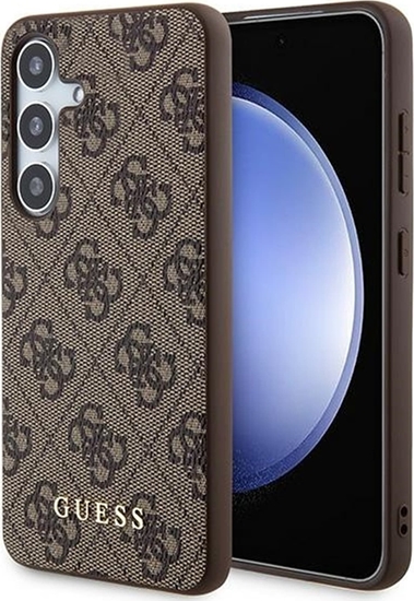 Picture of Guess Etui Guess GUHCS24SG4GFBR Samsung Galaxy S24 hardcase 4G Metal Gold Logo brzowy/brown