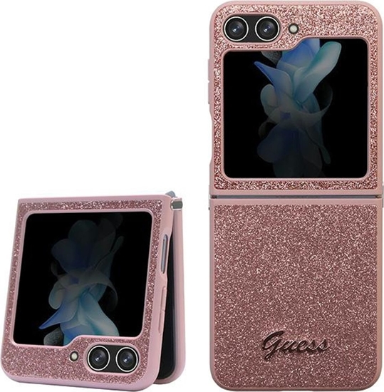 Picture of Guess Etui Guess GUHCZF5HGGSHP Samsung Galaxy Z Flip 5 hardcase Glitter Script róowy/pink