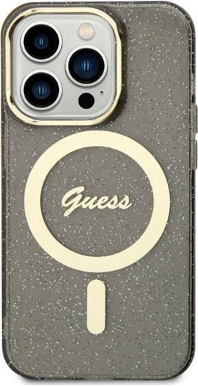 Picture of Guess Etui Guess GUHMN61HCMCGK Apple iPhone 11/XR czarny/black hardcase Glitter Gold MagSafe
