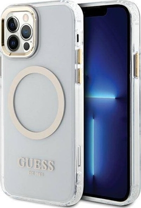 Attēls no Guess Etui Guess GUHMP12MHTRMD Apple iPhone 12/12 Pro zoty/gold hardcase Metal Outline Magsafe
