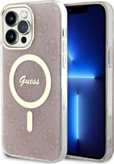 Picture of Guess Etui Guess GUHMP13XH4STP Apple iPhone 13 Pro Max róowy/pink hardcase 4G MagSafe