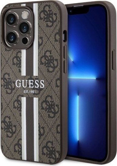 Изображение Guess Etui GUHMP13XP4RPSW Apple iPhone 13 Pro Max brzowy/hardcase 4G Printed Stripes MagSafe