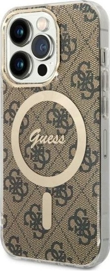Picture of Guess Etui Guess GUHMP14LH4STW Apple iPhone 14 Pro brzowy/brown hardcase 4G MagSafe
