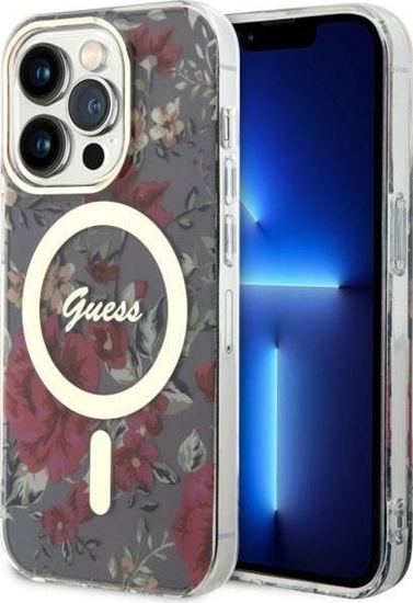 Picture of Guess Etui Guess GUHMP14LHCFWSA Apple iPhone 14 Pro zielony/khaki hardcase Flower MagSafe