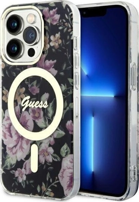 Attēls no Guess Etui Guess GUHMP14LHCFWSK Apple iPhone 14 Pro czarny/black hardcase Flower MagSafe