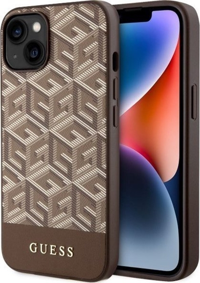 Picture of Guess Etui Guess GUHMP14MHGCFSEW Apple iPhone 14 Plus brzowy/brown hard case GCube Stripes MagSafe