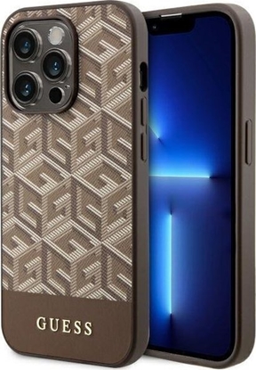 Attēls no Guess Etui GUHMP14XHGCFSEW Apple iPhone 14 Pro Max brzowy/brown hard case GCube Stripes MagSafe