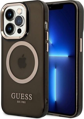 Attēls no Guess Etui Guess GUHMP14XHTCMK Apple iPhone 14 Pro Max czarny/black hard case Gold Outline Translucent MagSafe