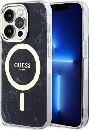 Attēls no Guess Etui na telefon Guess GUHMP14LPCUMAK do Apple iPhone 14 Pro 6.1" czarny/black hardcase Marble MagSafe