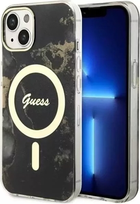 Attēls no Guess Etui na telefon Guess GUHMP14MHTMRSK do Apple iPhone 14 Plus 6.7" czarny/black hardcase Golden Marble MagSafe
