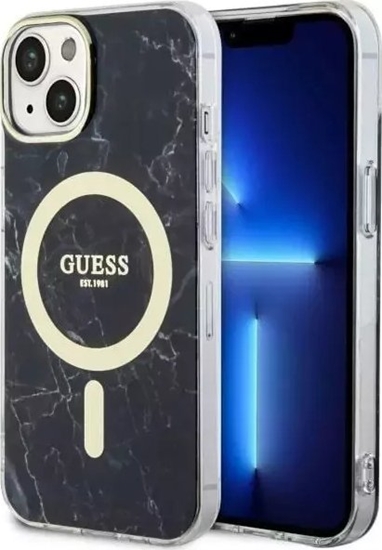 Изображение Guess Etui na telefon Guess GUHMP14MPCUMAK do Apple iPhone 14 Plus 6.7" czarny/black hardcase Marble MagSafe