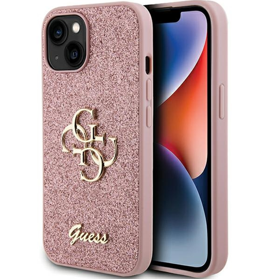 Picture of Guess Fixed Glitter Big 4G Case for Apple iPhone 15