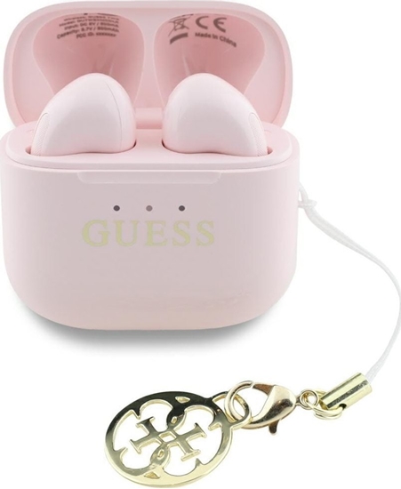 Изображение Guess Glossy Effect Printed Classic Logo & Charm Roze Headphones