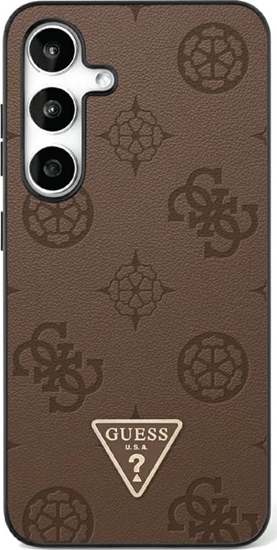 Picture of Guess Grained Hot Stamp Peony Pattern Triangle Logo MagSafe Case for Samsung Galaxy S25
